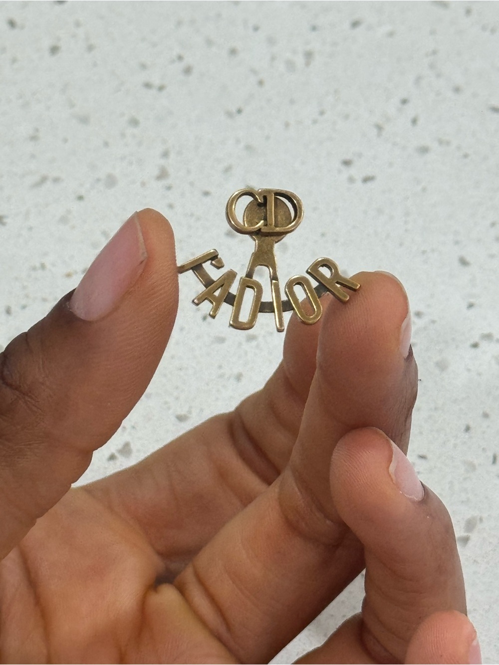 Dior J'Adior Gold Lettering and Bee 🐝 Earrings AUTHENTIC - Picture 4 of 8
